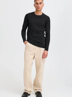 Solid Herren Strickpullover - SDAkant in schwarz