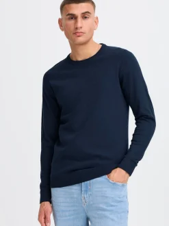 Solid Herren Strickpullover - SDAkant in blau