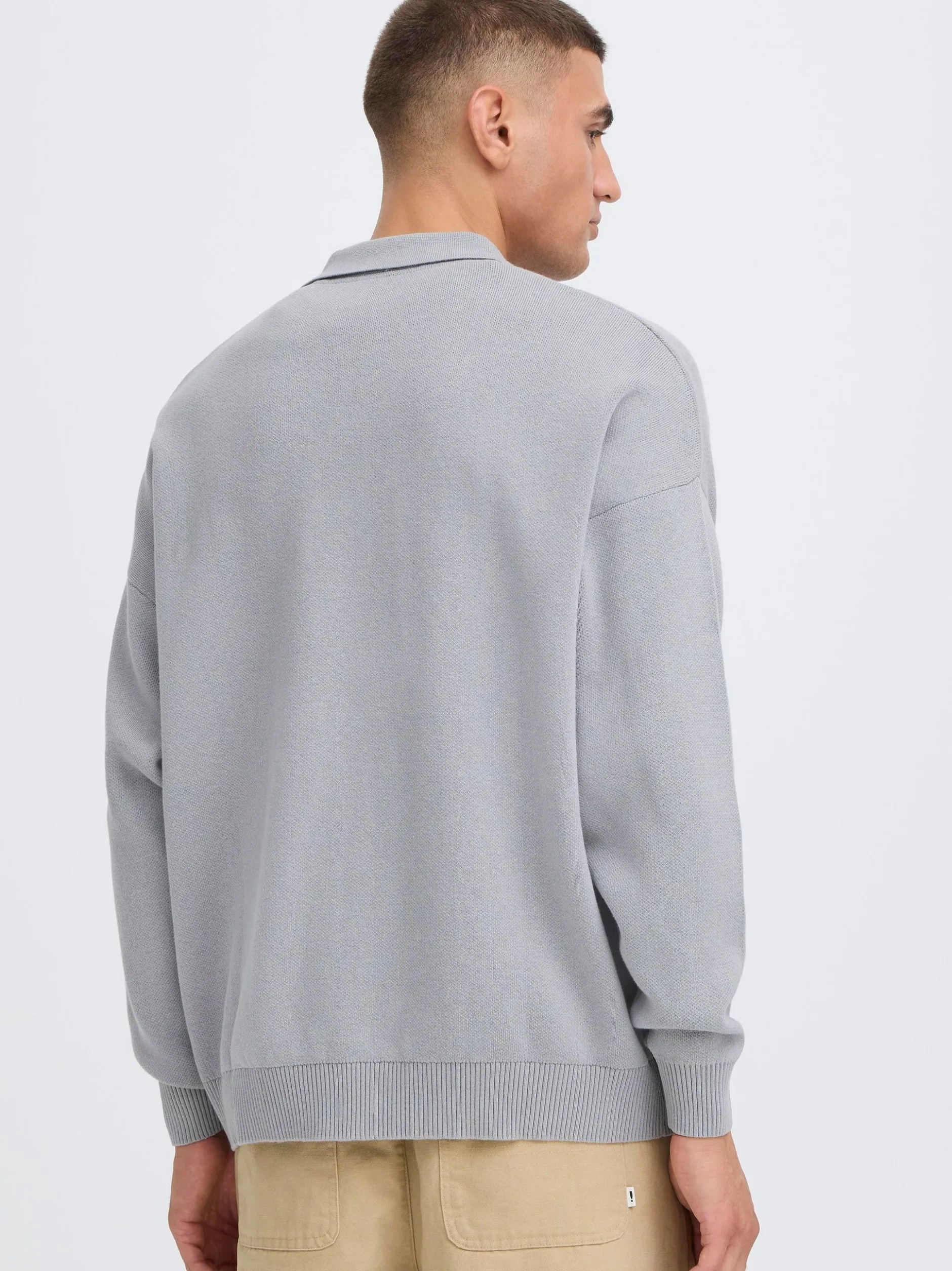 Solid Herren Strickpullover - SDNahim in hellgrau