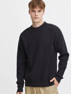 Solid Herren Strickpullover - SDHami in schwarz