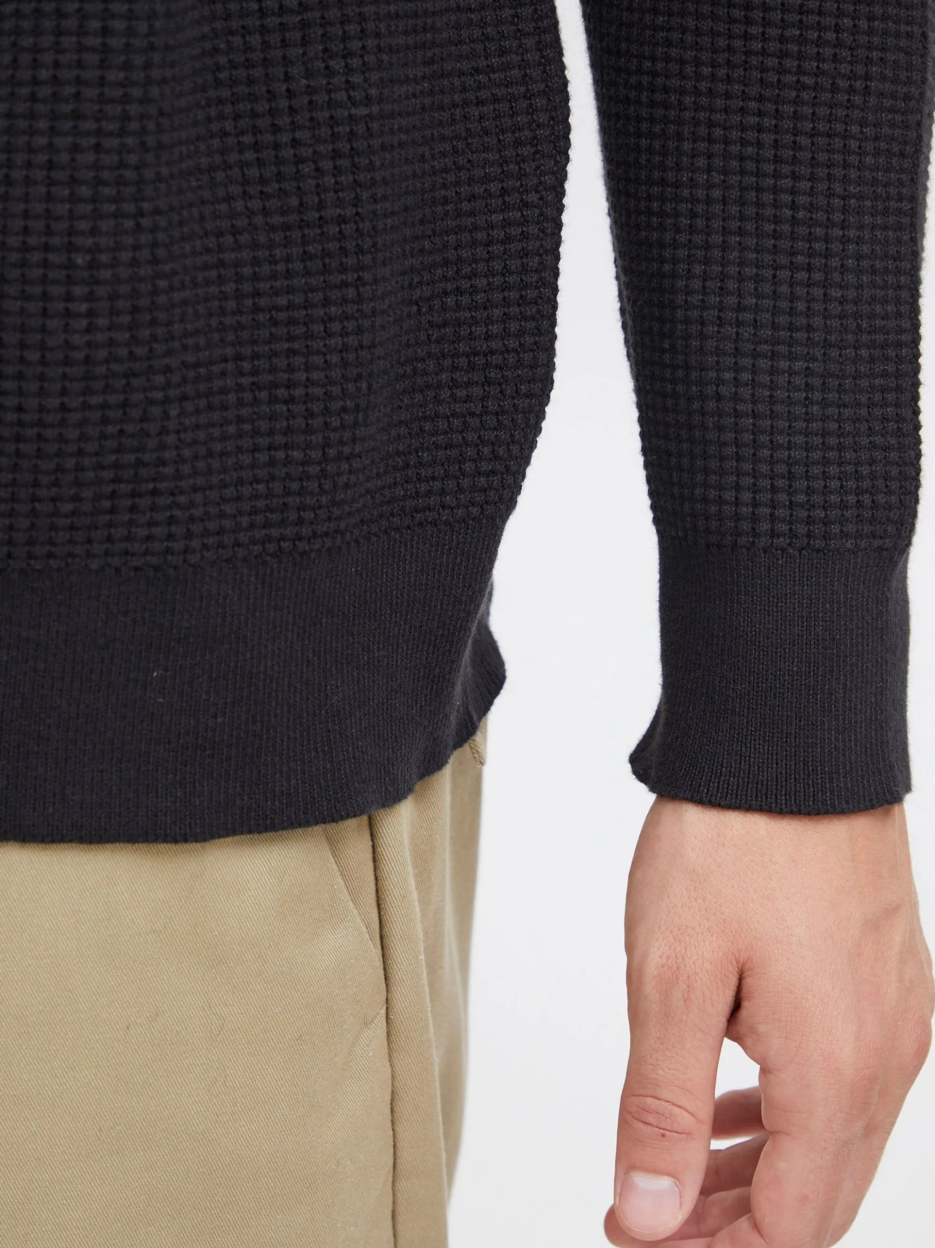 Solid Herren Strickpullover - SDHami in schwarz