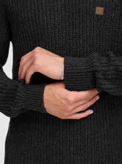 Solid Herren Strickpullover - SDRicky in grau
