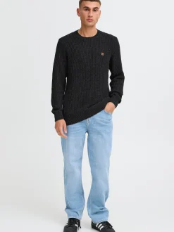 Solid Herren Strickpullover - SDRicky in grau
