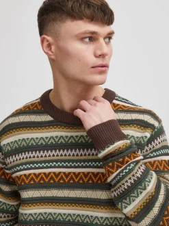 Solid Herren Strickpullover - SDGardar in braun
