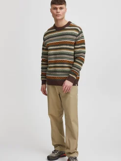 Solid Herren Strickpullover - SDGardar in braun