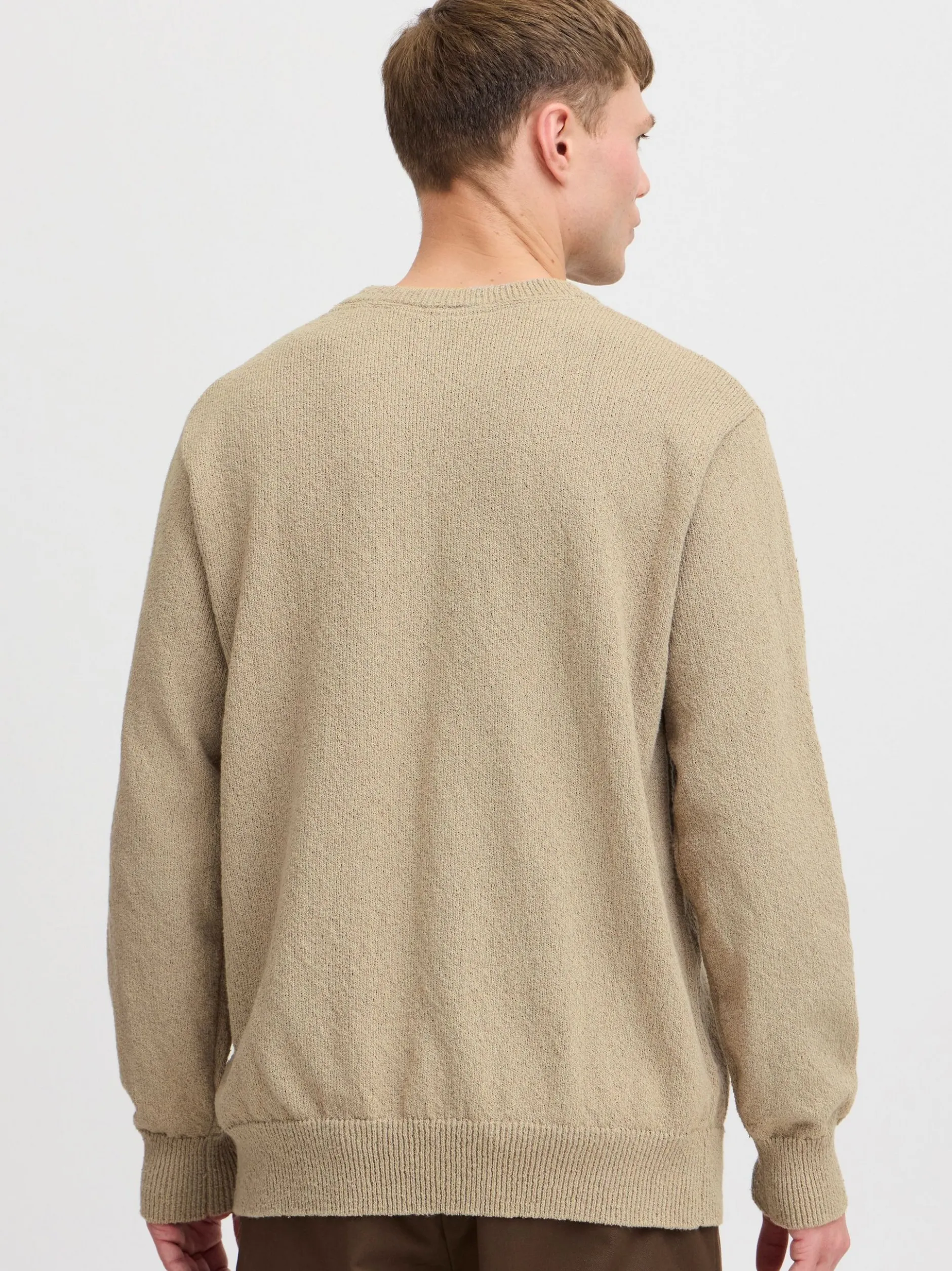 Solid Herren Strickpullover - SDIke in beige