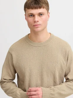 Solid Herren Strickpullover - SDIke in beige