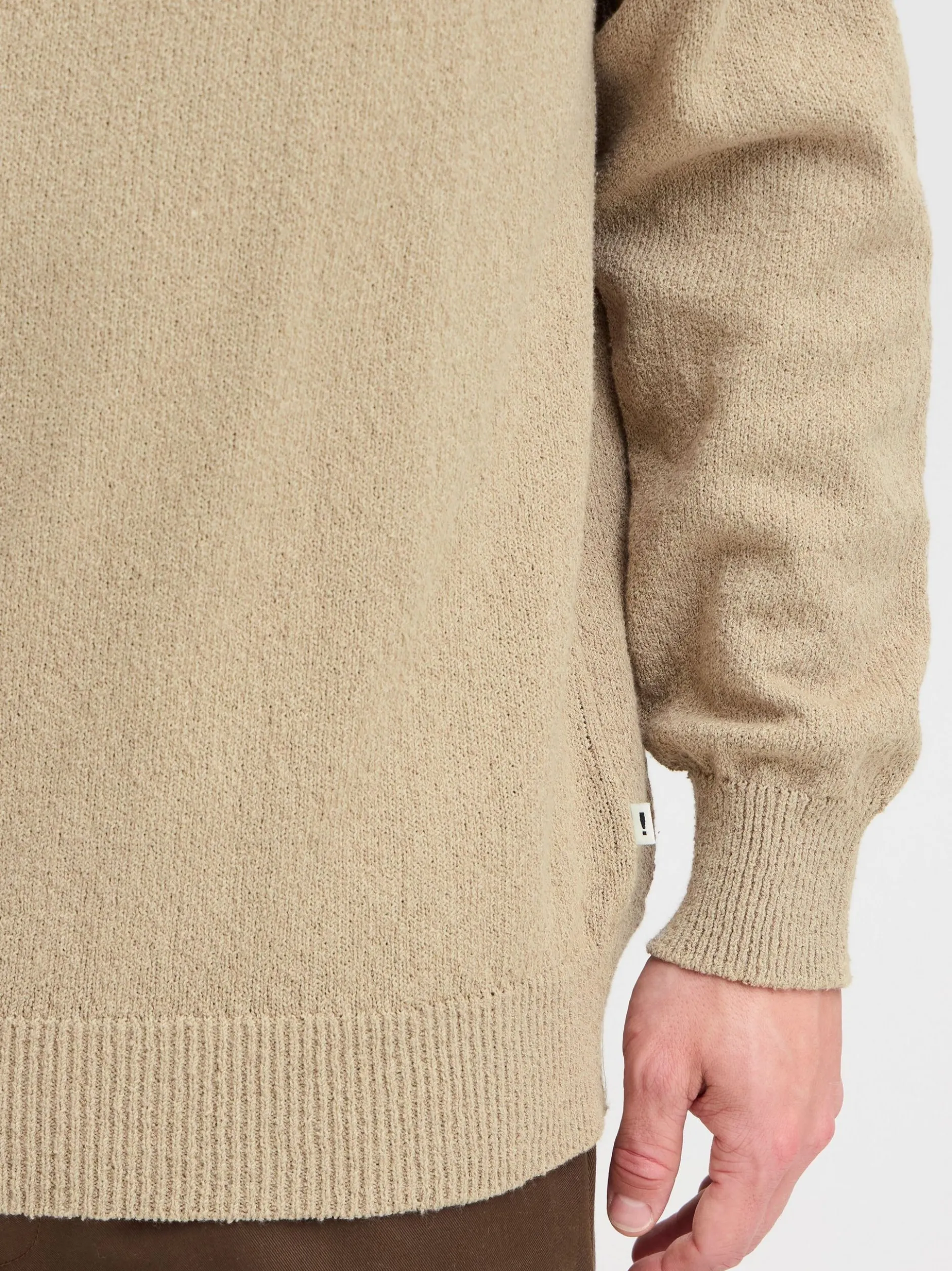 Solid Herren Strickpullover - SDIke in beige