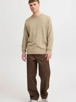 Solid Herren Strickpullover - SDIke in beige