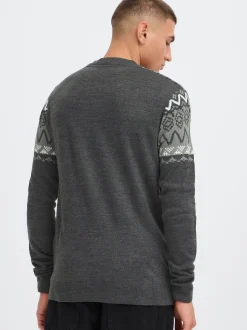 Solid Herren Strickpullover - SDEllis in grau
