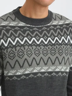 Solid Herren Strickpullover - SDEllis in grau