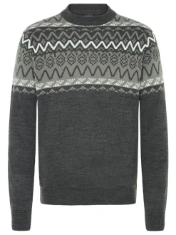 Solid Herren Strickpullover - SDEllis in grau