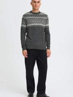 Solid Herren Strickpullover - SDEllis in grau
