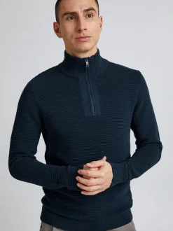 Solid Herren Strickpullover - SDNick in blau