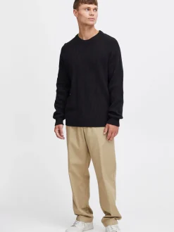 Solid Herren Strickpullover - SDGia in schwarz