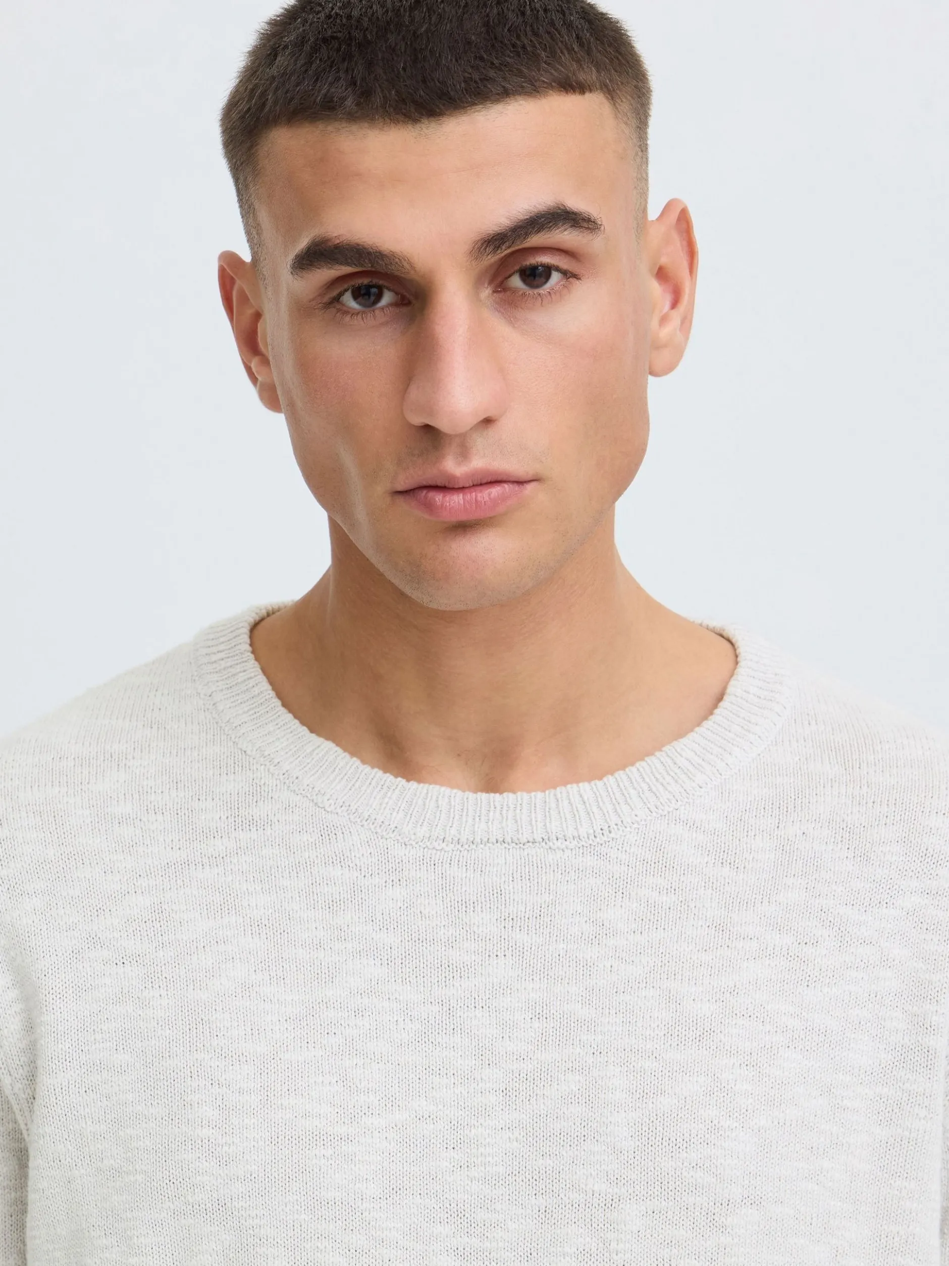 Solid Herren Strickpullover - SDUstin in ecru