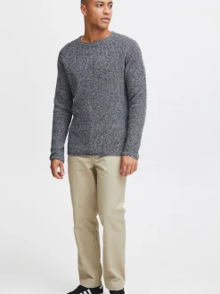 Solid Herren Strickpullover - SDKotchap in grau