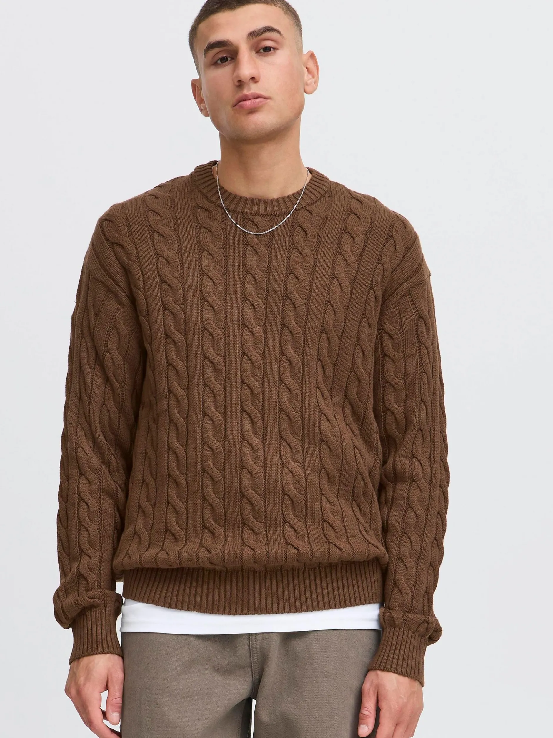 Solid Herren Strickpullover - SDMalcolm in braun