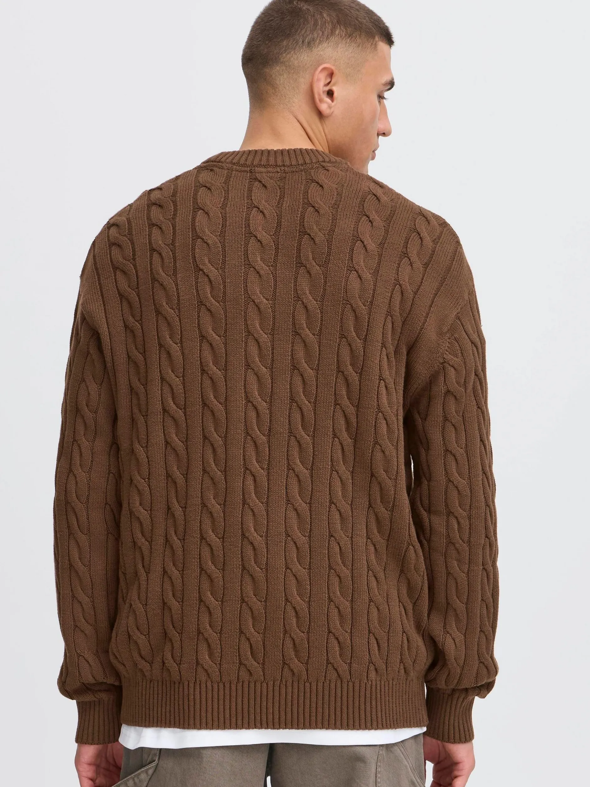 Solid Herren Strickpullover - SDMalcolm in braun