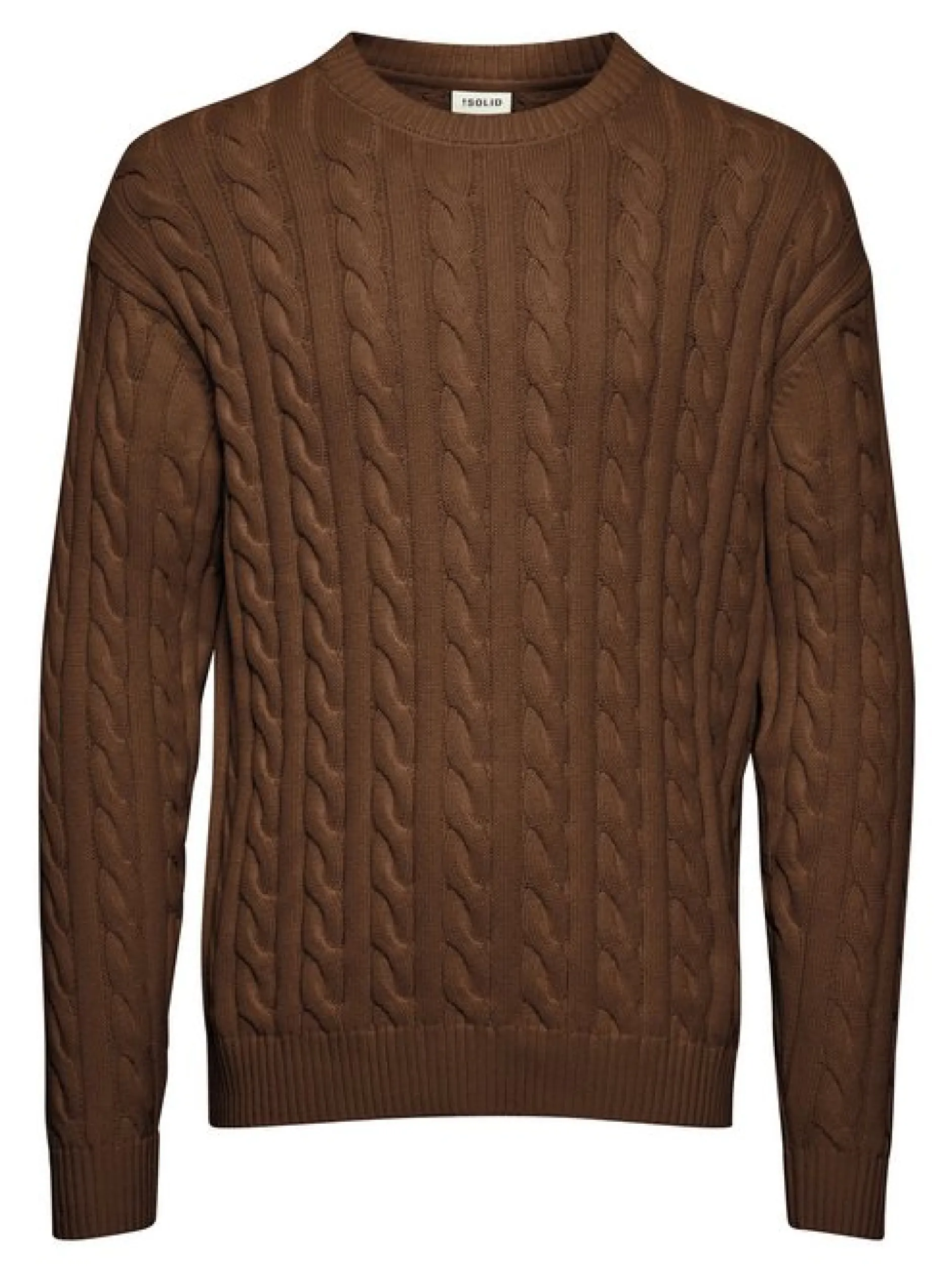 Solid Herren Strickpullover - SDMalcolm in braun