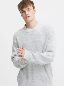 Solid Herren Strickpullover - SDHamdani in grau