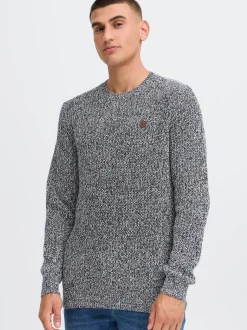 Solid Herren Strickpullover - SDRicky in blau