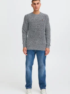 Solid Herren Strickpullover - SDRicky in blau