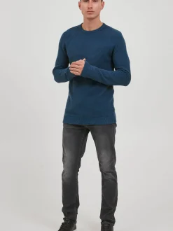Solid Herren Strickpullover - SDNicholas in blau