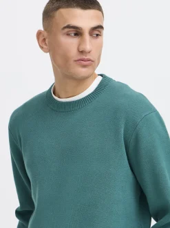 Solid Herren Strickpullover - SDRyker in grün