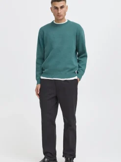 Solid Herren Strickpullover - SDRyker in grün