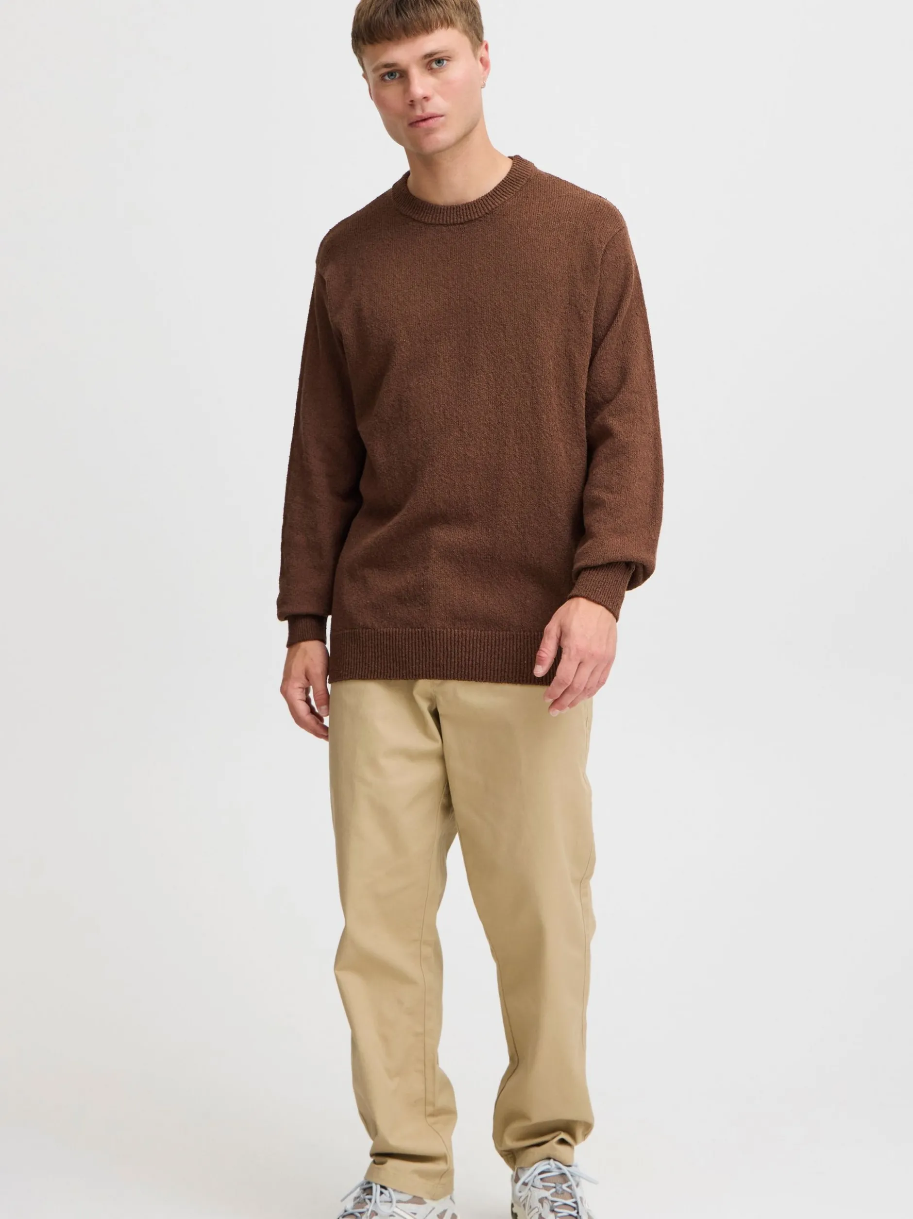 Solid Herren Strickpullover - SDIke in braun