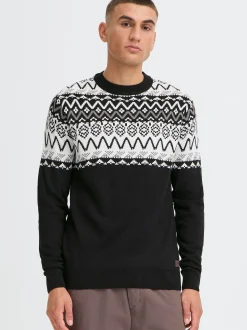 Solid Herren Strickpullover - SDEllis in schwarz