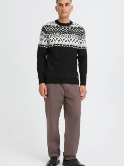 Solid Herren Strickpullover - SDEllis in schwarz