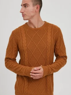 Solid Herren Strickpullover - SDTerence in braun