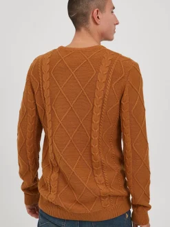 Solid Herren Strickpullover - SDTerence in braun