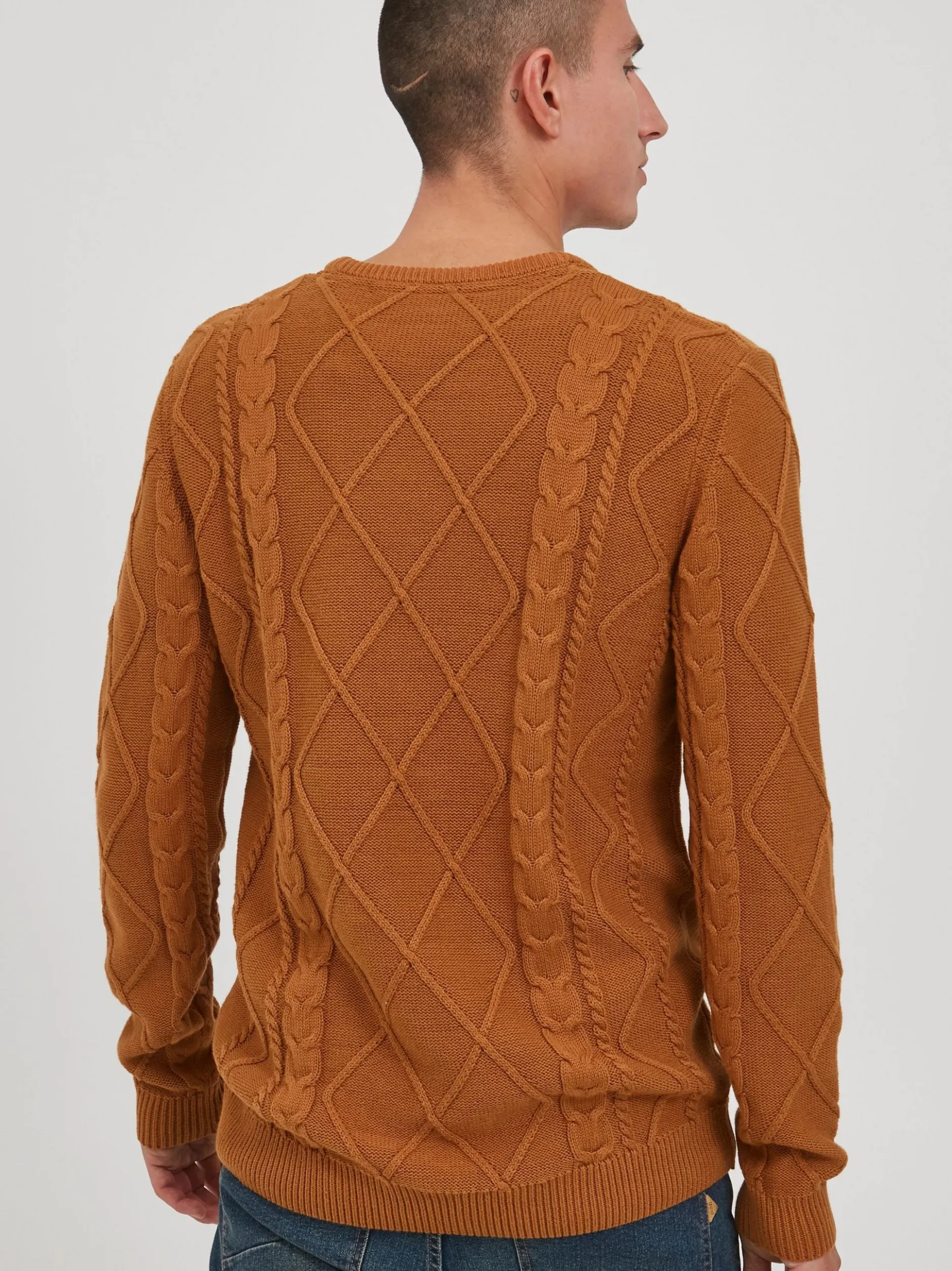Solid Herren Strickpullover - SDTerence in braun