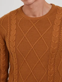 Solid Herren Strickpullover - SDTerence in braun