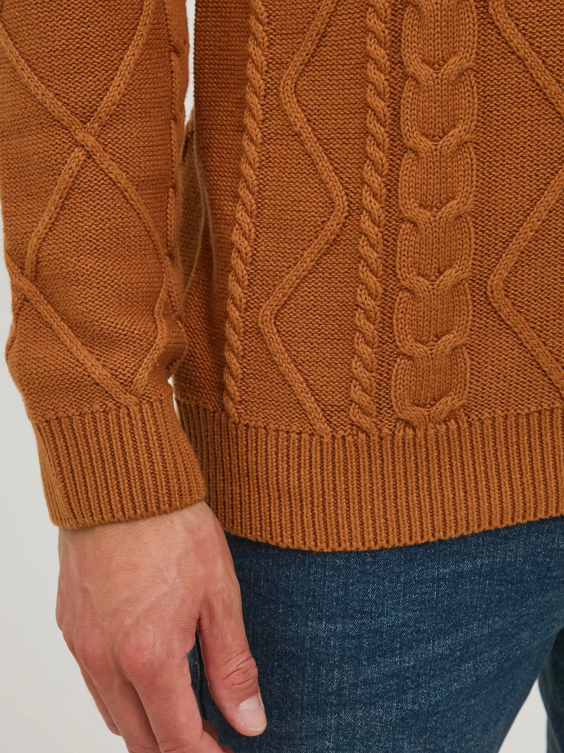 Solid Herren Strickpullover - SDTerence in braun