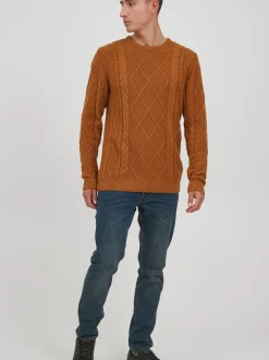 Solid Herren Strickpullover - SDTerence in braun
