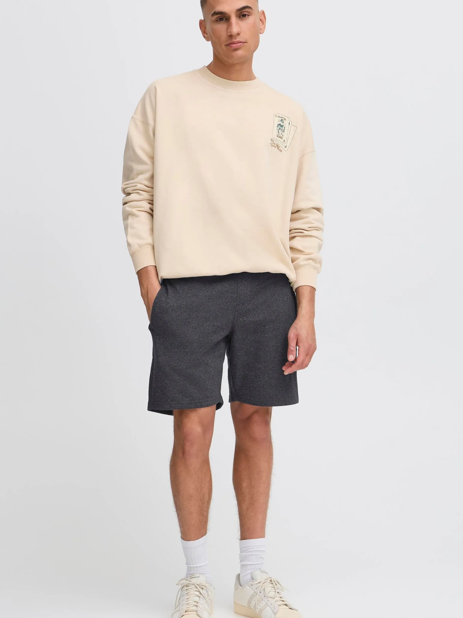 Solid Herren Sweatshorts - SDAugun in grau