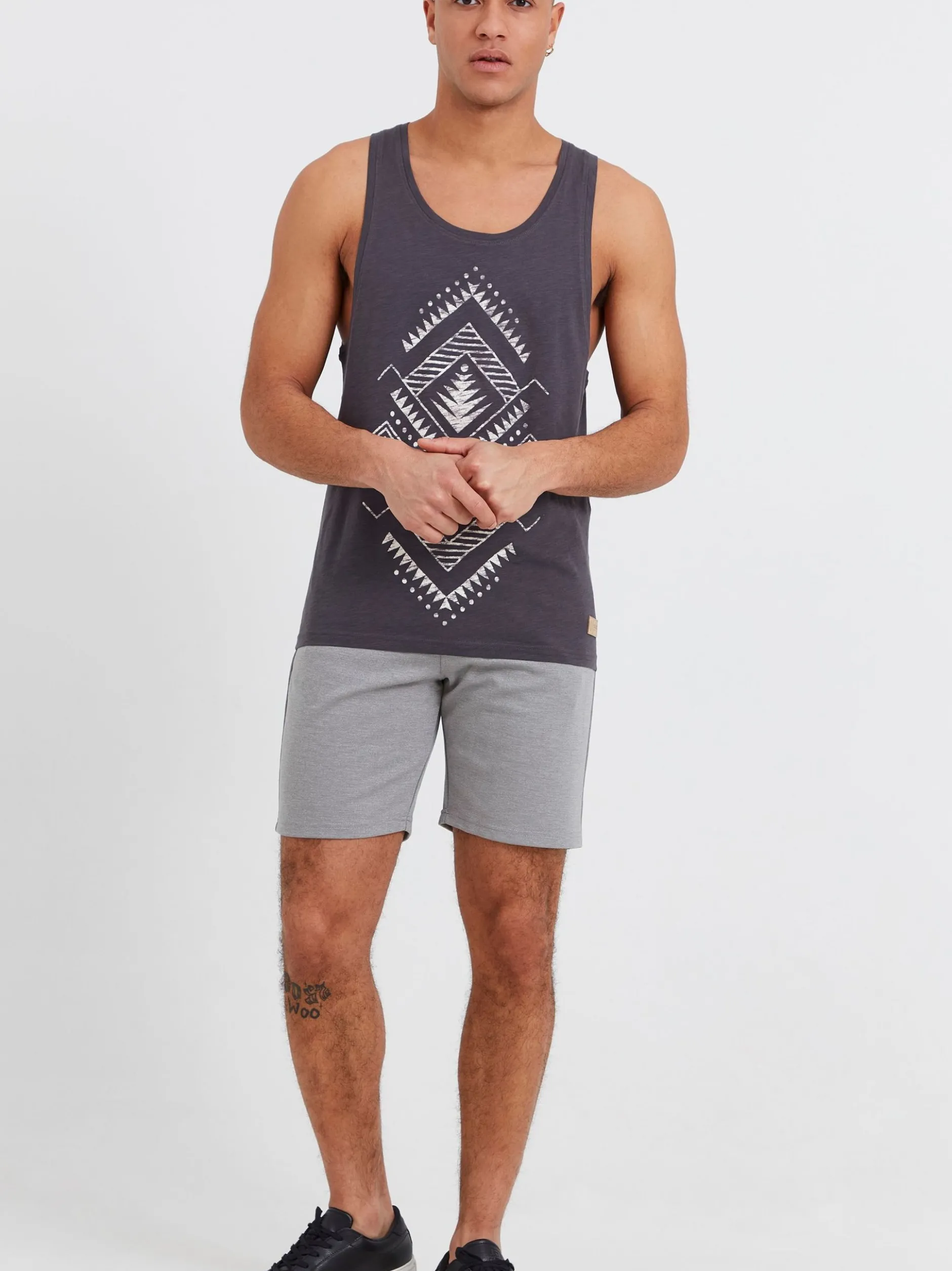 Solid Herren Sweatshorts - SDSteven in grau