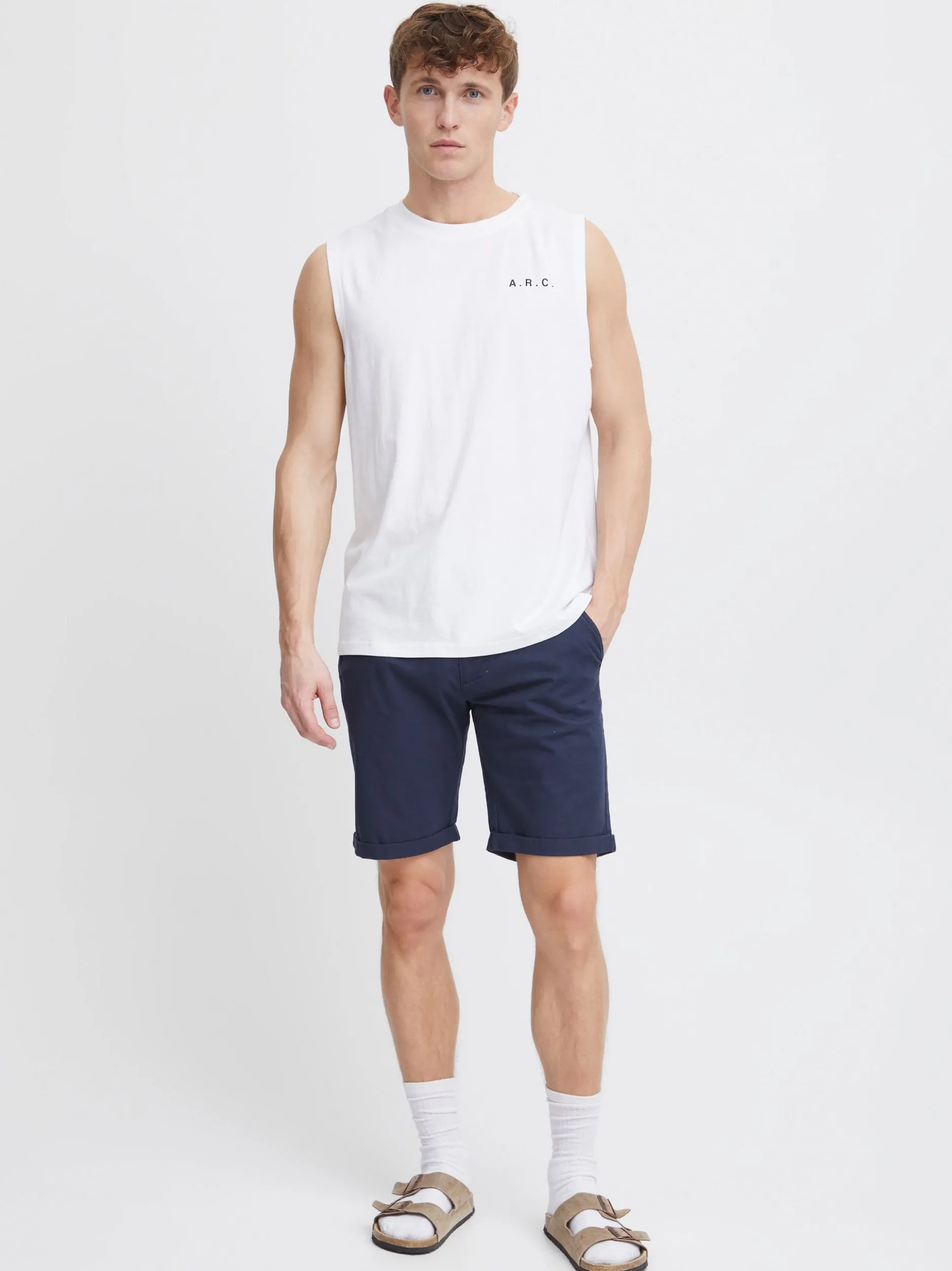 Solid Herren Tank-Top - SDElamdro in weiß