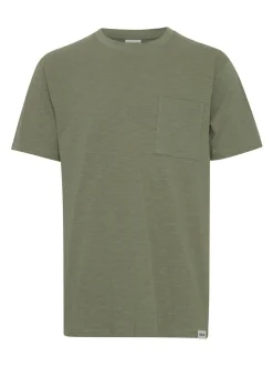 Solid Herren T-Shirt in grün - Ausschnitt: Rundhals