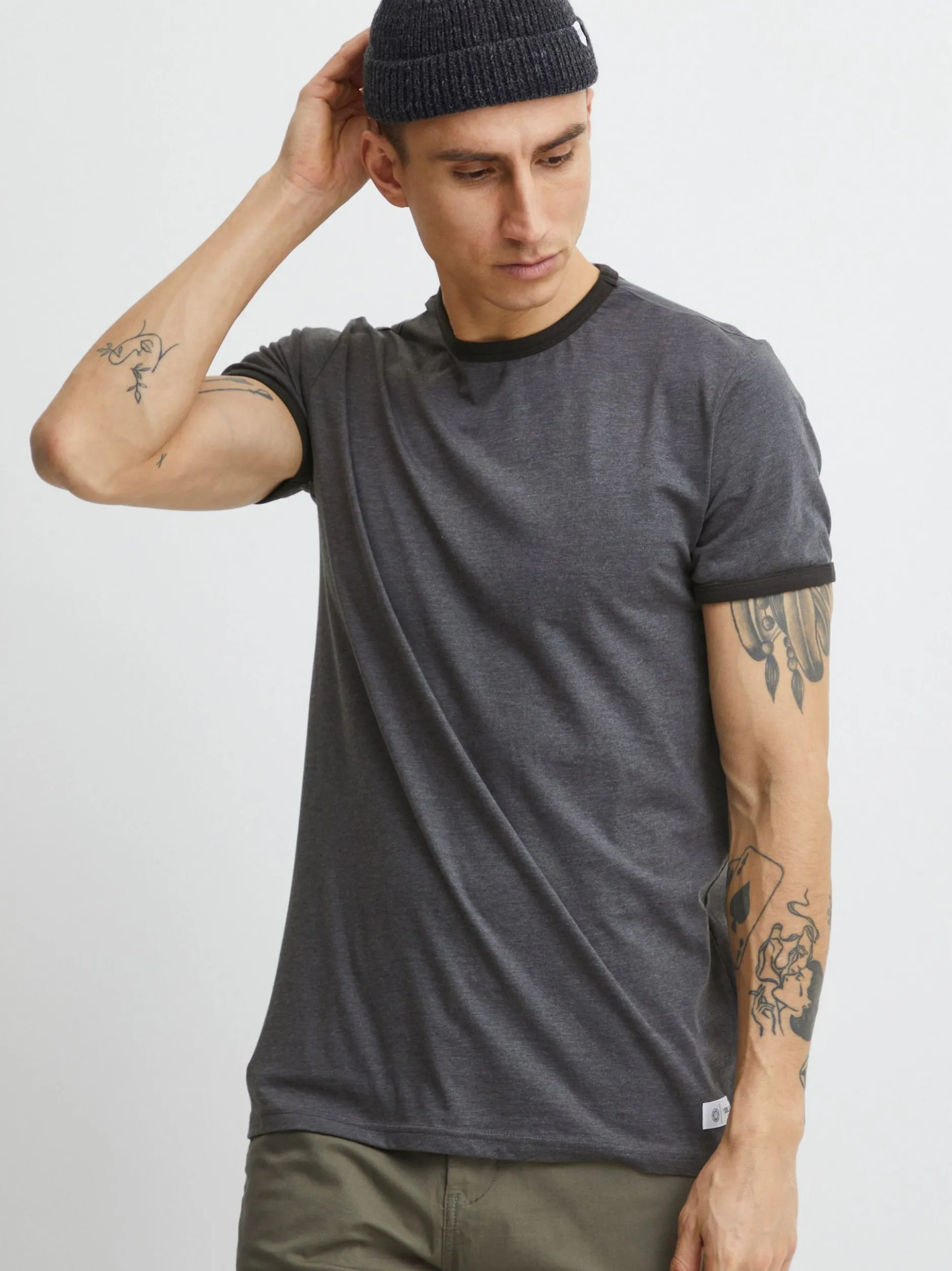 Solid Herren T-Shirt - SDManoldo in grau