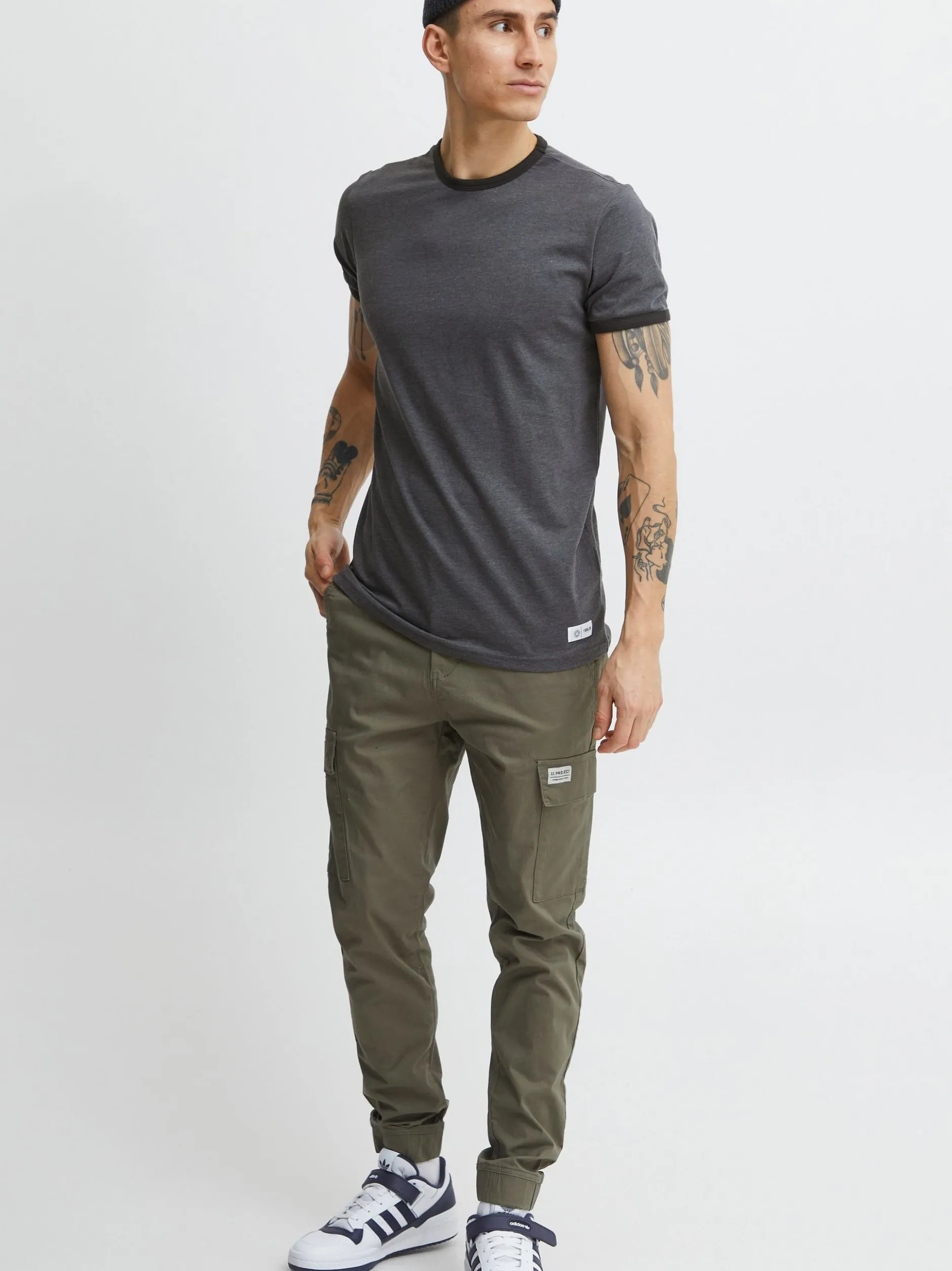 Solid Herren T-Shirt - SDManoldo in grau