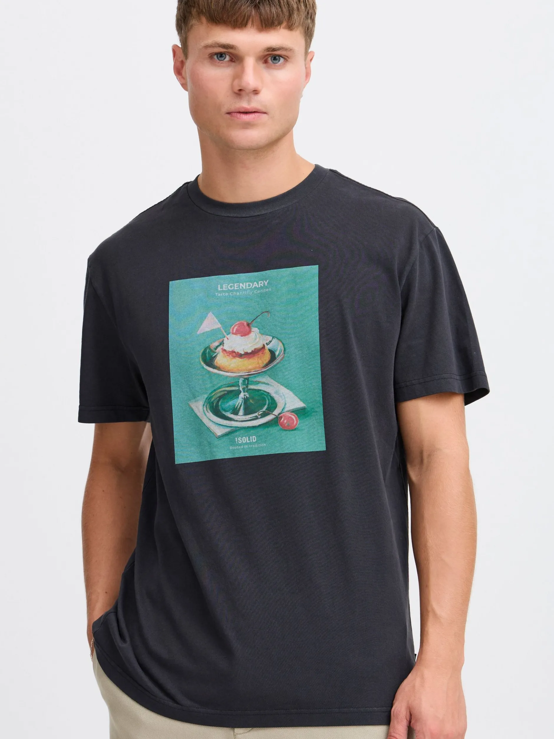 Solid Herren T-Shirt - SDNong in schwarz