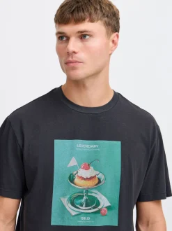 Solid Herren T-Shirt - SDNong in schwarz