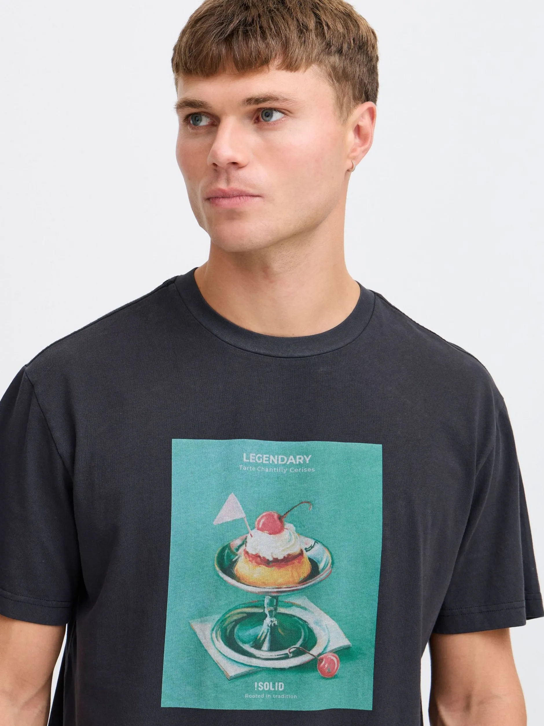 Solid Herren T-Shirt - SDNong in schwarz