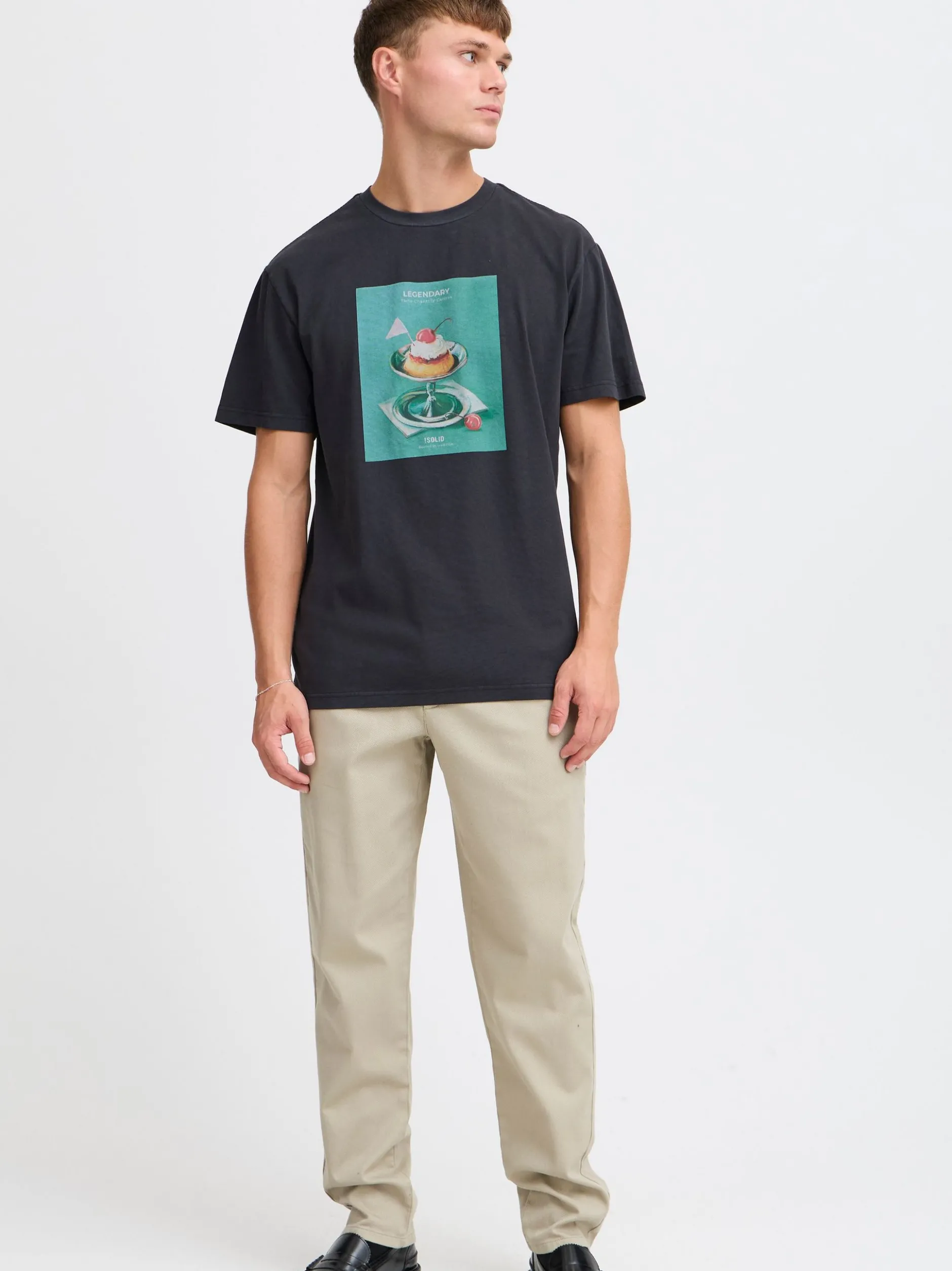 Solid Herren T-Shirt - SDNong in schwarz