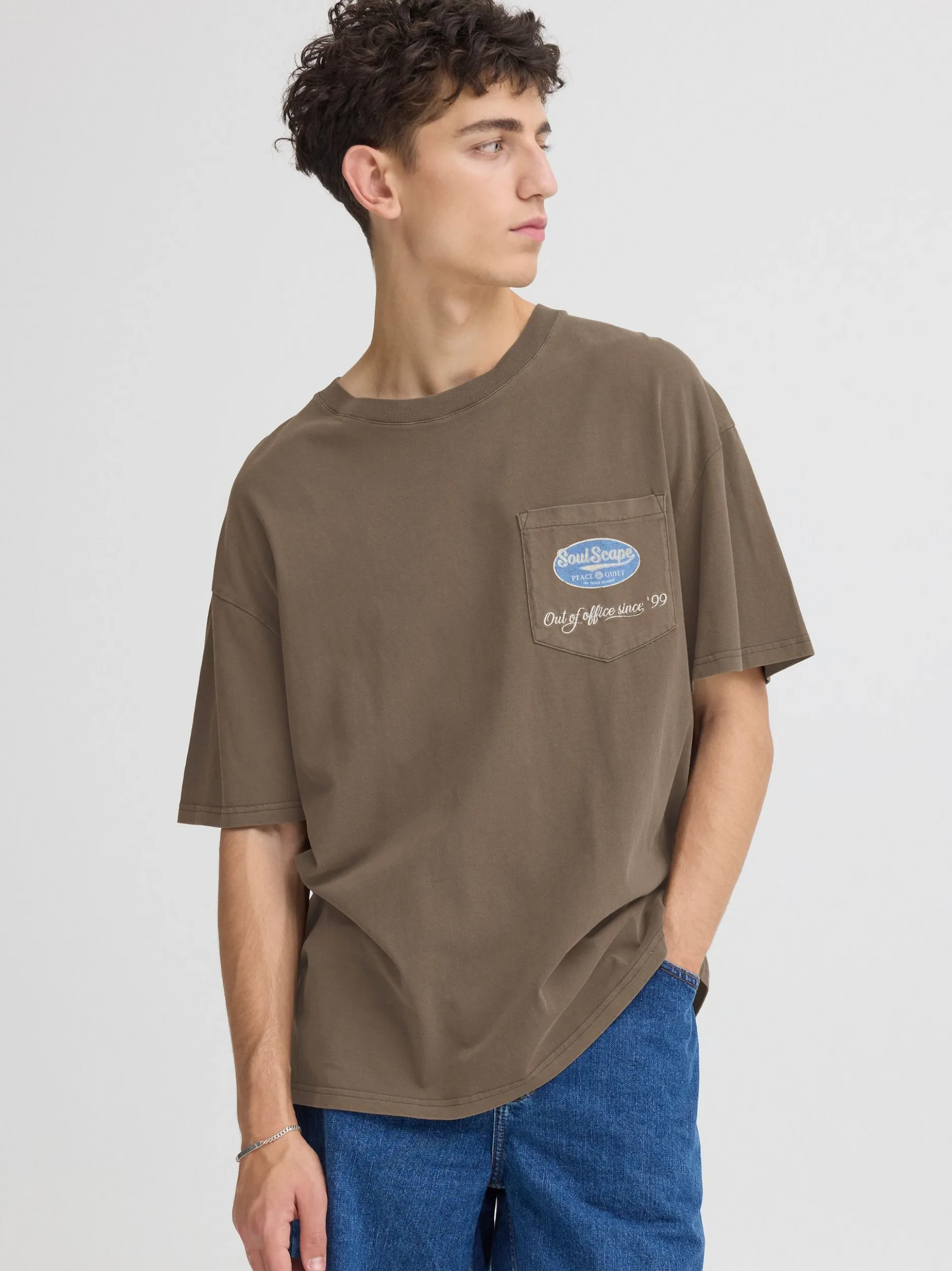 Solid Herren T-Shirt - SDTenny in braun